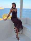 Robe longue à pois