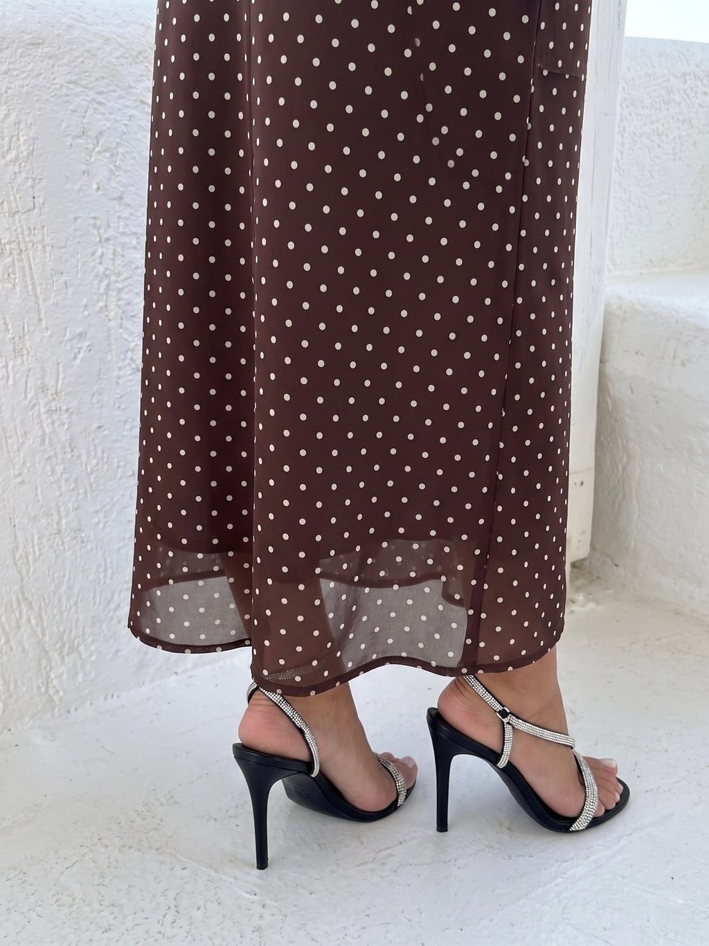 Robe longue à pois
