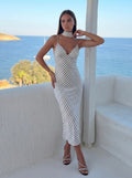 Robe longue à pois